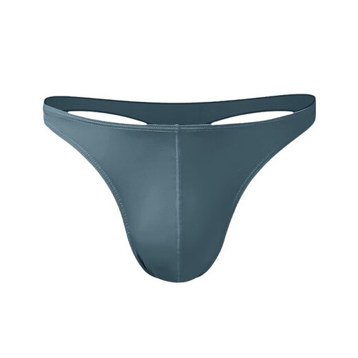 Austria element men's thong low waist U convex elastic tight summer sexy T underwear for men ice silk cool breathable T black L