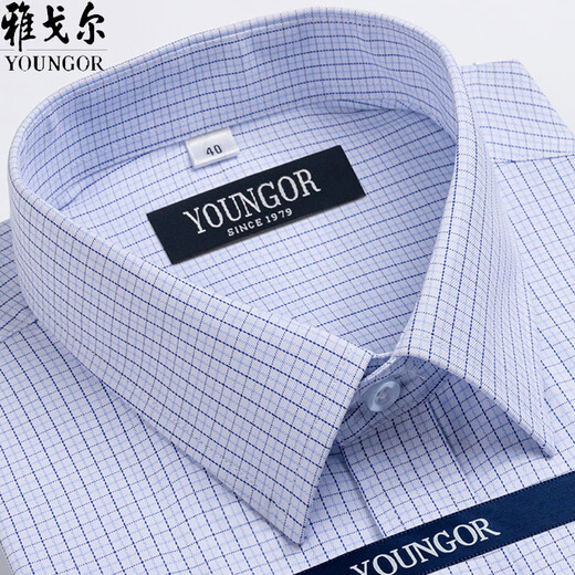Yageor Flagship Officiel Store Short à manches à manches courtes pour hommes Coton Pure Coton Moyen-Casual Business Iron-Free-Free-Free Paid Shirts à manches courtes DX6630 38 Suggestions [70-95Jin [Jin est égal à 0,5 kg]]]