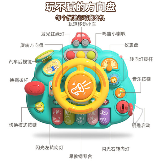 奥贝比（AOBEIBY）儿童玩具宝宝仿真汽车副驾驶方向盘模拟器玩具3-6岁生日礼物