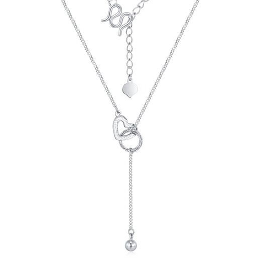 Chinese jewelry pt950 love platinum necklace plain chain versatile clavicle chain birthday gift for girlfriend broken ice love chain weight about 4.7g