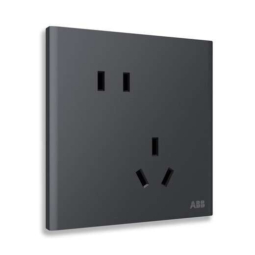 ABB switch socket panel Xuanpu series gray 86 type household power supply five-hole socket
