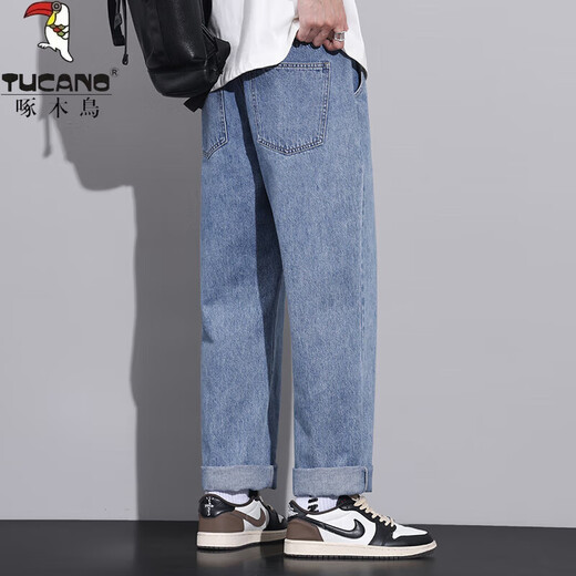 
Woodpecker's new spring 2025 wide-leg jeans American casual loose high and slim neutral fashion brand Black L [Suggested weight 125-140Jin [Jin equals 0.5 kg]]