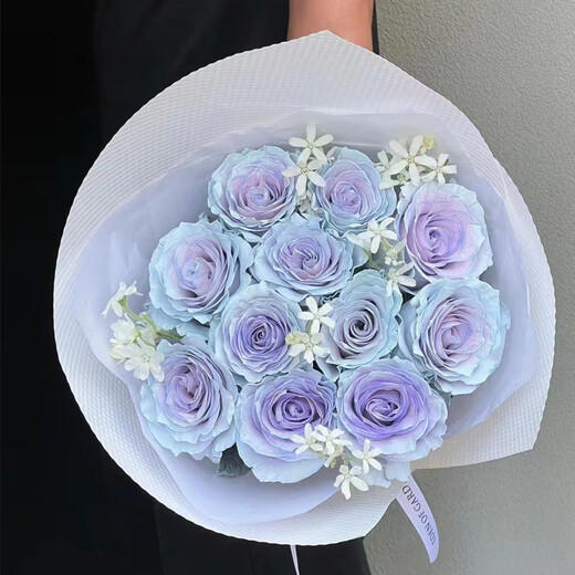 Ecuadorian imported black rose bouquet, same-city delivery to flower shop, high-end flower express delivery to Beijing, Shanghai and Guangzhou, gift box of 10 imported Ecuadorian black roses