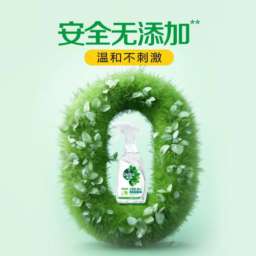 Dettol Natural Plant Ingredients Refrigerator Sterilizing Spray Disinfectant Clothing Sterilizing Deodorizing Spray Pure Green Apple 500ml 1 Bottle