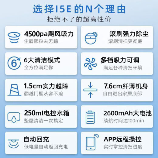 美的扫地机器人i5evo家用全自动智能家电吸尘器4500Pa大吸力扫吸拖三合一体机 黑色款i5-Evo