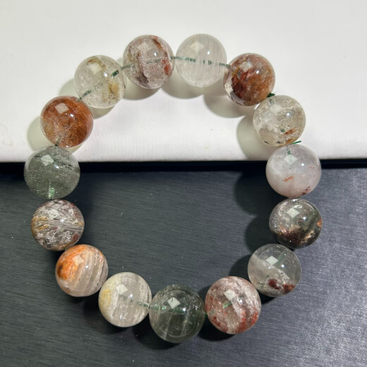 Bracelet de cristal fantôme à mille couches pour quatre saisons Natural Full Full Ghost Greed Red Ghost Bread Bracelet QCSJ12247 Perle Diamètre d'environ 12 mm