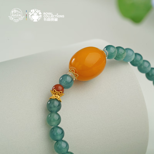 Potala Palace's unique jadeite beeswax approximately 7g jade bracelet 18K gold flower agate bracelet for women as a birthday gift for girlfriend