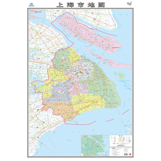 上海地图 2025年上海市政区交通地形 1068*749毫米