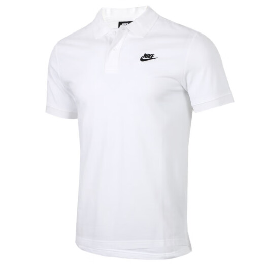 耐克（NIKE）polo衫T恤2025新款男透气跑步训练健身骑行白色立领衬衫短袖官方 純棉FN3897-010 S 100-120斤