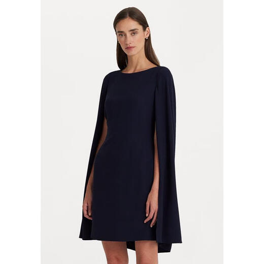 Ralph Lauren dress women's short slim fit sleeveless party cocktail lace suspender evening dress stretch slimming daily wear lighthouse navy one size fits all | 30