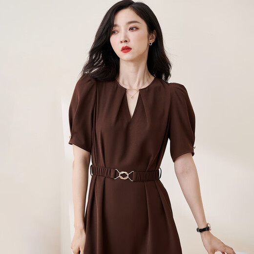 Missshine 2024 AUTOMNE NOUVEAU STYLE ÉLECTURE ROUGE ROUGE ROUGE ROUGE ROUGE COURT SURMÉLIE LIGENTE LIGENTE 1278 BROWN S