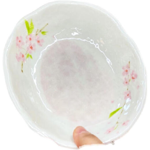 三栖虎制樱花手工盘子釉下彩饭碗防烫菜盘寿司蘸料碟咖喱饭盘 樱花大椭圆盘 k-14082