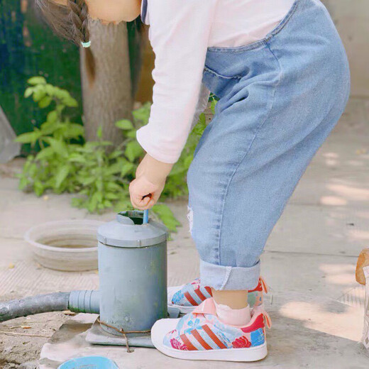 阿迪达斯2025透气超轻薄三叶草男女儿童套脚鞋休闲耐脏超软运动鞋 GX3294 31