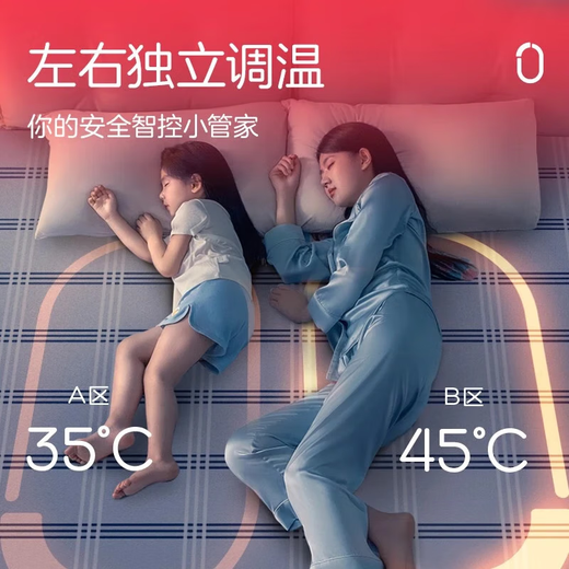 彩虹电热毯双人电褥子双控双温加热毯除螨定时自动断电暖床电暖毯子 【1.5*1.8m】J1518H-32