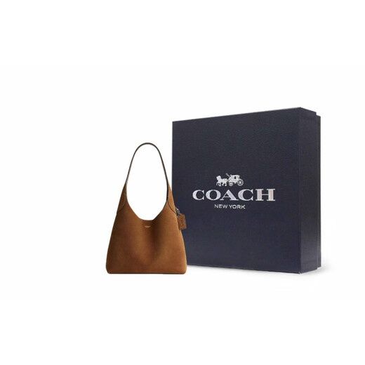 蔻驰（COACH）单肩包Brooklyn28纯色简约磁扣开合绒面革拼粒面皮革流浪手提大号 基础装(包+防尘袋)