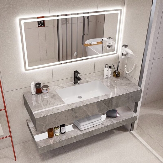 
Rock slab seamless wash basin integrated double bathroom wash basin hotel toilet wash basin [Stylish and simple] Fish belly white seamless basin [Smart [SQWY Classic] 60*50 5689 pieces sold