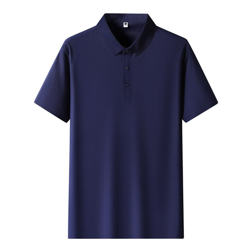 LEE KIDS men's T-shirt summer ice silk POLO shirt collar sports summer lapel short-sleeved men's T-shirt quick-drying polo shirt 12358 black M