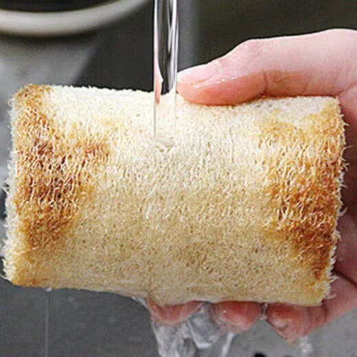 Pure natural hard loofah, dishwasher and pot scrubber, non-stick, oil-free, no trace kitchen cleaning thickened loofah 5 pcs
