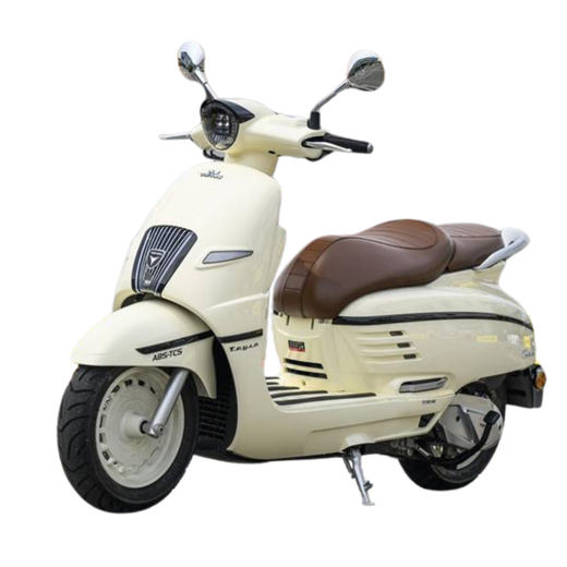 Tianying TATA150 scooter retro cute fuel water-cooled commuter ABS+TCS ivory white 12-issue interest-free