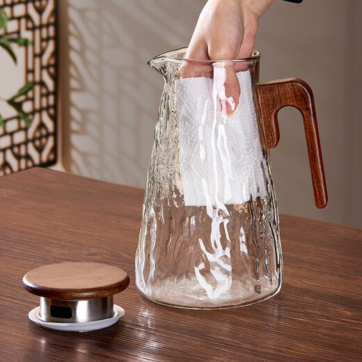 Yupinjia Cooling Kettle Set Home Large Capacity Tea Health Kettle Cooling Kettle Glass Cup Tea Cup Water Cup Coffee Cup Complete Set Kettle Set One Pot Six Cups + Tea Tray