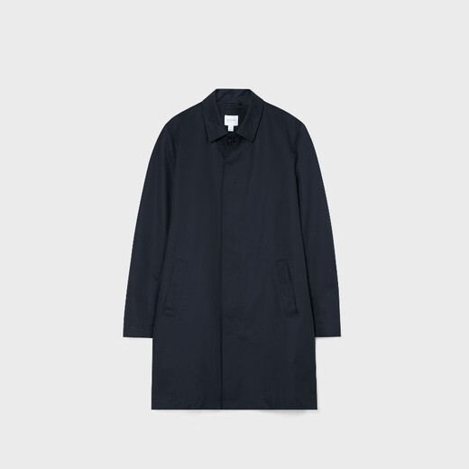 SUNSPEL【特享7折】男士秋冬全棉经典MAC款风衣 英伦廓形风衣外套 海军蓝 M