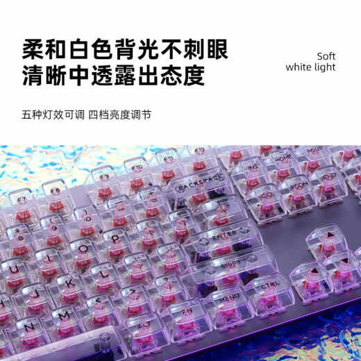 Logitech (G) K845 wired mechanical keyboard transparent keycap typing computer office green tea shaft e-sports game k845 cat keycap (keycap independent packaging) standard x No x 104 key x TTC-green axis