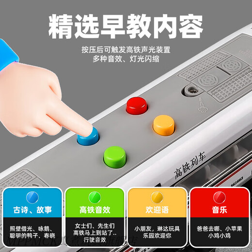 MPPMCK儿童玩具火车超大号高铁玩具惯性儿童火车玩具车男孩动车模型仿真 音乐惯性高铁