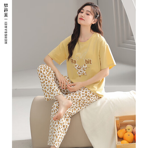 Modal-Pyjama mit Brustpolstern für Damen, Sommer, 100 % Baumwolle, kurzärmelige Hose, Baumwolle, Heimkleidung, Damen-Sommerstil 2026, neuer Sommer, CF5008 (mit Brustpolstern)