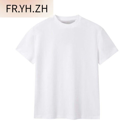FR.YH.ZH Herculesen summer front shoulder slim short sleeve half sleeve design printed T-shirt round neck trendy versatile muscle top Jo1 front shoulder white short sleeve (back picture D9926) M Recommended (100-130Jin [Jin equals 0.5 kg])