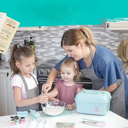 RSRDDY children's baking set 16-piece set of tools that can really make cakes green baking set 16-piece set 16-piece set