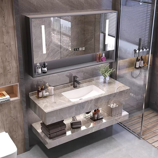 
Rock slab seamless wash basin integrated double bathroom wash basin hotel toilet wash basin [Stylish and simple] Fish belly white seamless basin [Smart [SQWY Classic] 60*50 5689 pieces sold