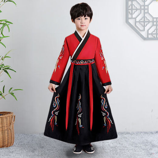 1047 personas elogiaron trajes antiguos para niños, Hanfu, estudios chinos, libros, ropa para niños, regalos de apertura de hombres y mujeres, rompecabezas chino, mangas rectas de tres caracteres ruyi, hombres y mujeres 120