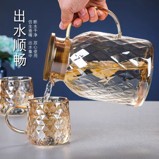 Lanling kettle high temperature resistant kettle glass kettle set hospitality glass kettle cold kettle Lanling cold kettle not afraid of hot or cold 1800ml