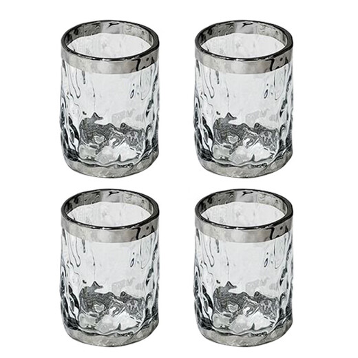 GUIG light luxury cold kettle household water utensil set living room high borosilicate glass cold kettle cup high temperature resistance large capacity light luxury silver-plated water ripple cup - four pieces