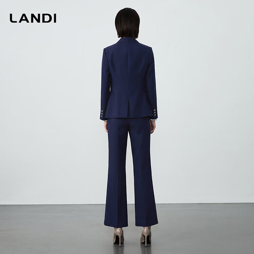 LANDI Intelligent Commuting Purple Blue Simple High-end Slim Fit Suit Jacket Women 2025 Autumn New Product Purple Blue L