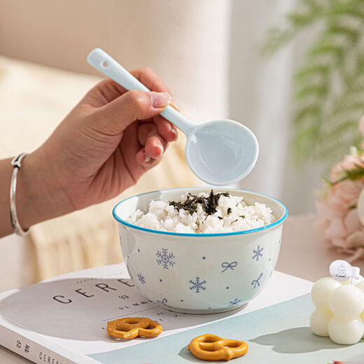 New underglaze color ceramic bowl and tableware set girly ins style ceramic bowl and spoon piglet two bowls two spoons