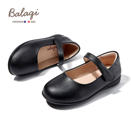 Balachi Children's Shoes Girls Single Li Like Leather Shoes Spring и осенняя матовая обувь для девочек девочки сцены обувь BL3313 Black 36
