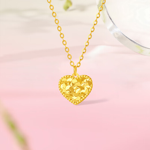 Saturday blessing yellow 18K gold necklace broken gold love color gold necklace birthday gift C0616152 40+5cm