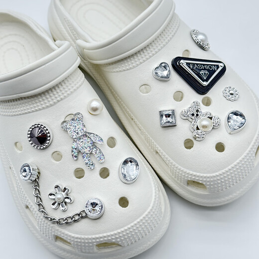 Chaussures de trou Accessoires Fashion détachable Diy bijoux acrylique Chaussures de trous décoration de fleur Chaussures de boucle accessoires 23-42 # 13 pièces (chaussures non incluses)