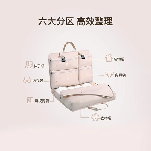 Original travel storage bag 7-in-1 clothes underwear storage bag business trip portable suitcase clothing organization bag 2.0 compression style - black short distance