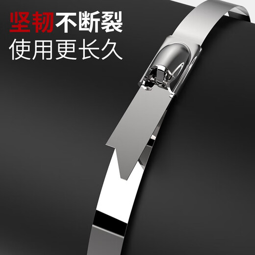 Kraftwell stainless steel cable tie self-locking 304 metal cable wire trimming wire tie wire outdoor high and low temperature resistant strap 0 7.9*300mm20 package ot3291