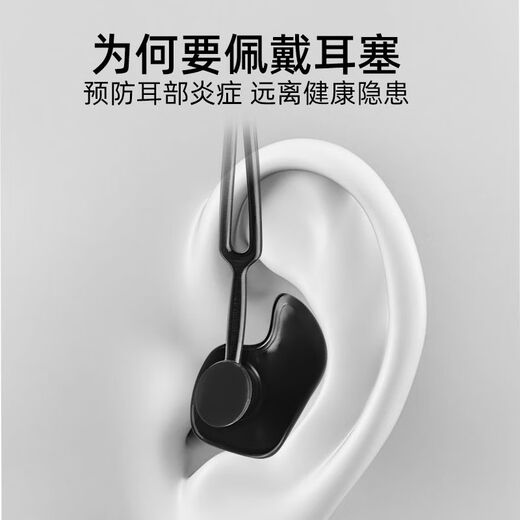 Swimming earplugs with lanyard, waterproof and anti-lost nose clip, ear-picking and hair washing, men's ears for the elderly to prevent water ingress, vortex 3-layer swimming lanyard earplugs - blue