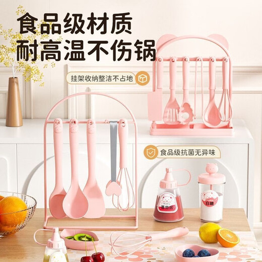 煦凛英国迷你小厨房真煮过家家玩具可食用61六一儿童节礼物男女孩做饭 【粉色】真煮可吃 抗菌升级N厨