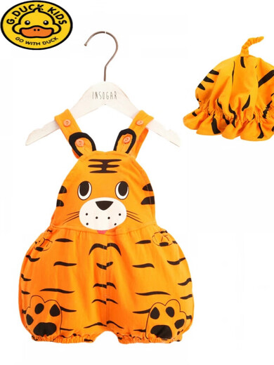 018-month-old baby clothes set summer thin cotton sleeveless shorts overalls for boys and girls with hood Watermelon jumpsuit with hood 66cm 66cm66 Recommended height 57-64 cm