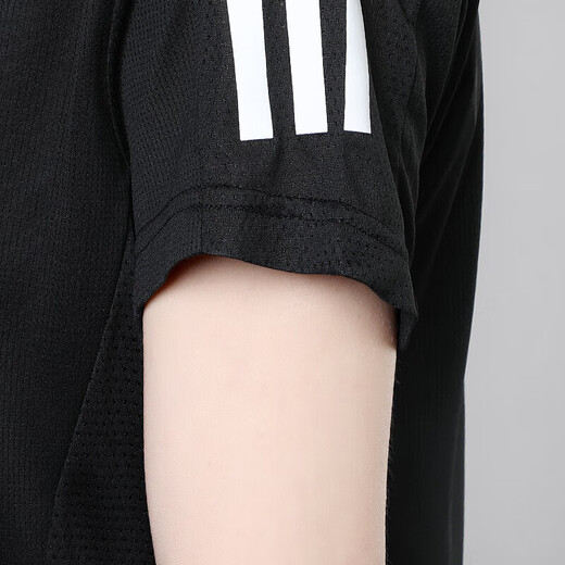 Adidas official ship store short-sleeved summer new running training sportswear woven fast-drying half-sleeved top round neck T-shirt 9274-Black woven fast-drying-spot fast-drying XS Recommended 70-85Jin [Jin equals 0.5 kg]