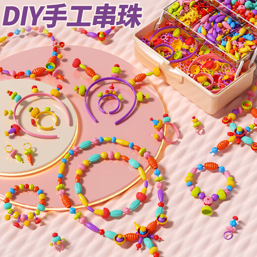 Riz de sucre, en constante évolution, éclaté, perles, perles, jouets, maison de jeu, filles bracelets de bricolage faits à la main, enfants de 3 à 6 ans