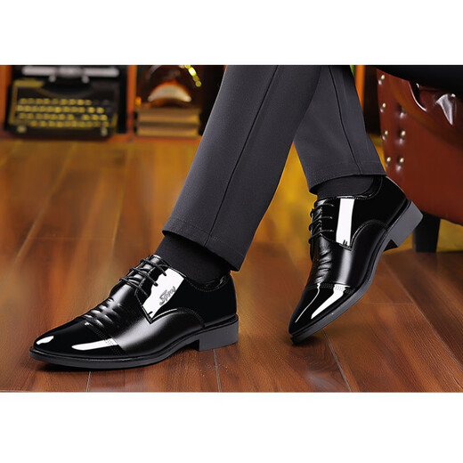ERXU Herren Lederschuhe Anzug Schuhe Geschäftspoiny Toe Hochzeit weich