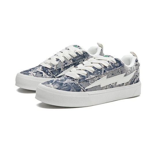 Lightning x Storm Picasso Paintings Créé conjointement par Lightning Men and Women's Shoes Revenge Storm Little Pread Pain Chaussures Saute Couple Skateboard Chaussures LS-699 Starry Sky Blue 42