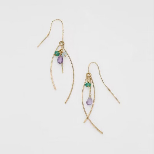 DL 1998 Fat Donglai quality tanzanite earrings Japanese style aget ancient natural crystal gemstone elegant temperament versatile water natural moonstone peridot pendant