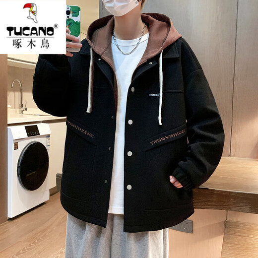 Woodpecker (Tucano) Jacke für Herrenherbst- und Winter und Samt verdickte Baumwolljacke Trendy Teenager High School Hutome Herrenjacke Baumwolljacke 687 Beige Frühlings- und Herbststil 4xl können 160-180jin tragen [Jin gleich 0,5 kg]